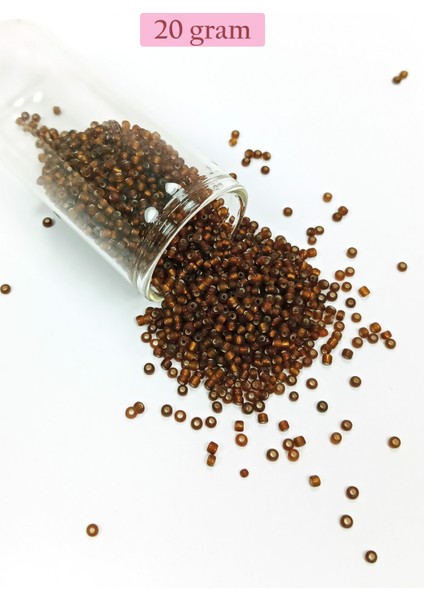 Dökme Cam Kum Boncuk (11/0) 2 mm - 20 Gram - Çok Koyu Turuncu - BNC029