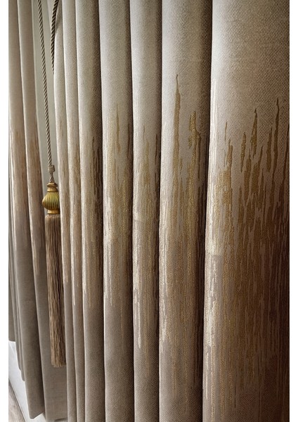 Alevli Pano Fon Perde Krem Renk 1 / 3 Sık Pileli ( Tek Kanat ) Pano, Fon, Tül, Perde, fırsatları