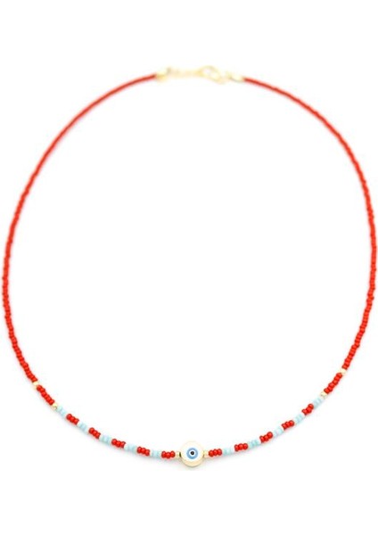 Boncuk Göz Kolye - Bordo fiyatları