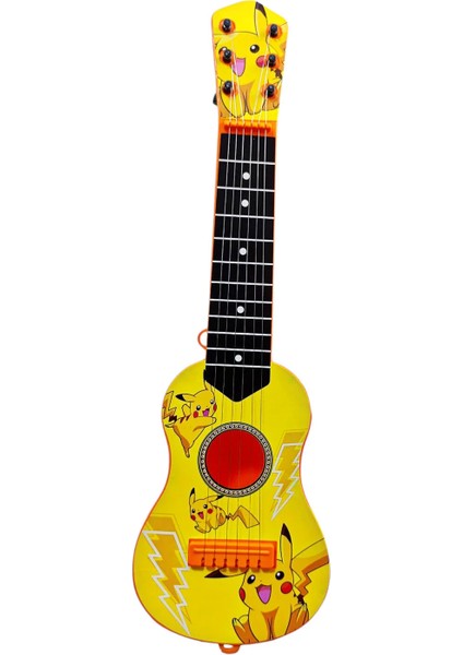 Oyuncak Sarı Pikaçu Modelli Ispanyol Gitar 6 Telli Aksesuar Çocuk Gitarı 48 Cm. fiyatları