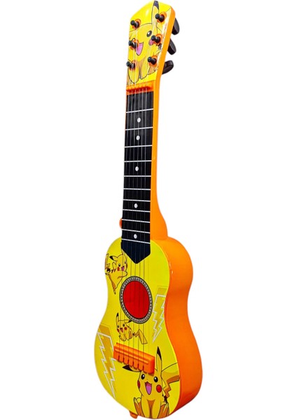 Oyuncak Sarı Pikaçu Modelli Ispanyol Gitar 6 Telli Aksesuar Çocuk Gitarı 48 Cm. modelleri