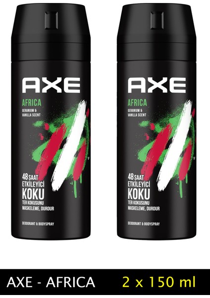 2 Adet Axe Africa Erkek Deodorant Sprey 150 ml