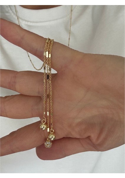 Uzun Zincir Taşlı Topçuk Sallantılı Kolye modelleri