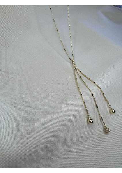Uzun Zincir Taşlı Topçuk Sallantılı Kolye fırsatları
