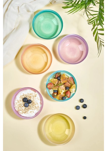 Ip Rainbow 6 Parça Cam Dondurma/çerez/meze/meyve Kase Seti modelleri