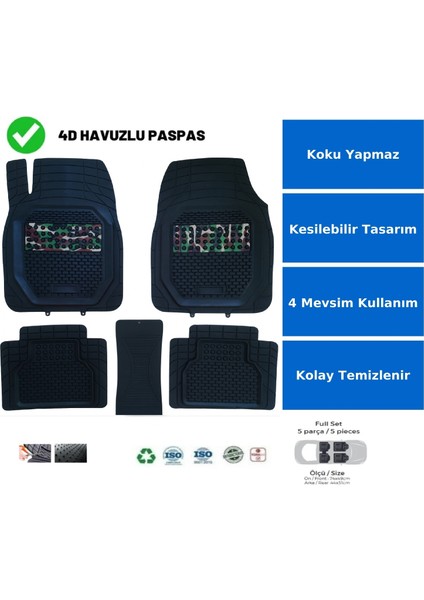 Opel Corsa D 2011 Havuzlu Üniversal Kamufulaj Desenli Pro Soldıer Oto Paspas fırsatları