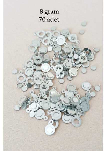 Oya Abiye Bileklik Kolye Pleksi Metalik Plastik Pul Gümüş Renk 8 Gram 70 Adet - BNC510