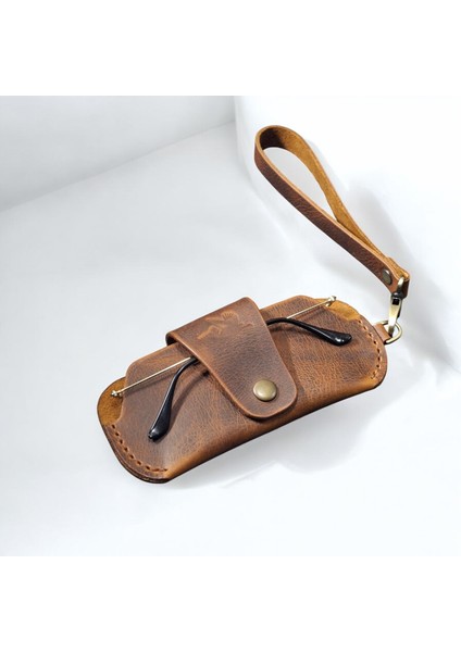 Hakiki Deri Gözlük Kılıfı – Çıkarılabilir Bilek Askılı Unisex Güneş Gözlüğü Kabı fırsatları