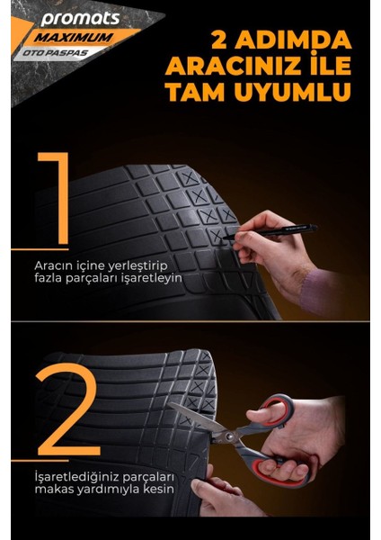 Dacia Logan Sedan 2005-2014 Model ve Sonrası Uyumlu Oto Paspas 4d Maximum Siyah