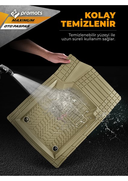 Toyota Corolla C Hatchback 2002 Model ve Sonrası Uyumlu Oto Paspas 4d Maximum Bej