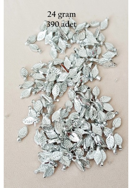 Oya Abiye Bileklik Kolye Pleksi Metalik Plastik Pul Gümüş Renk 24 Gram 390 Adet - BNC574