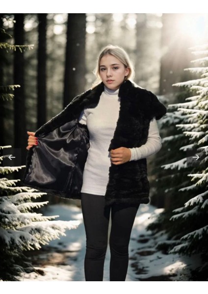 Kadın Kolsuz Hakiki Kürk - Siyah fiyatları