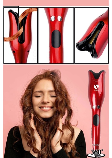 Kırmızı Döner Başlıklı Saç Kıvırma Maşası, Parlak ve Hacimli Saçlar Için Ideal Seçim modelleri