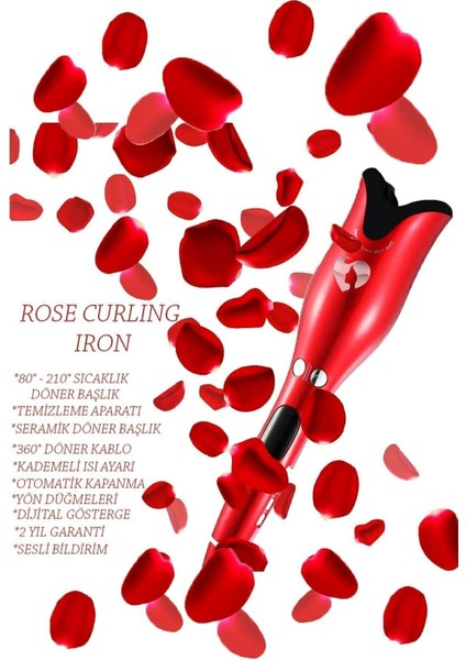 Kırmızı Döner Başlıklı Saç Kıvırma Maşası, Parlak ve Hacimli Saçlar Için Ideal Seçim fırsatları