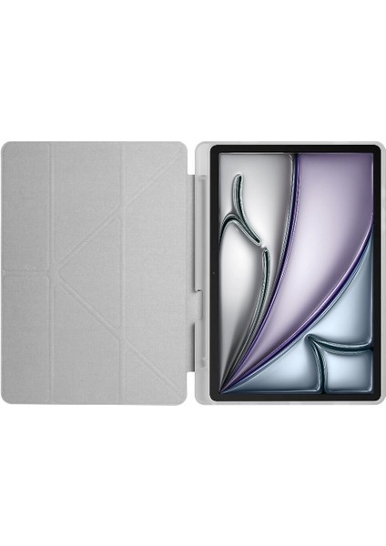 İpad Air 13" M3 (2025) / M2 (2024) Kılıf Kalem Şarj Bölmeli Stadlı Uyku Modlu Silikon Akıllı Case fiyatları