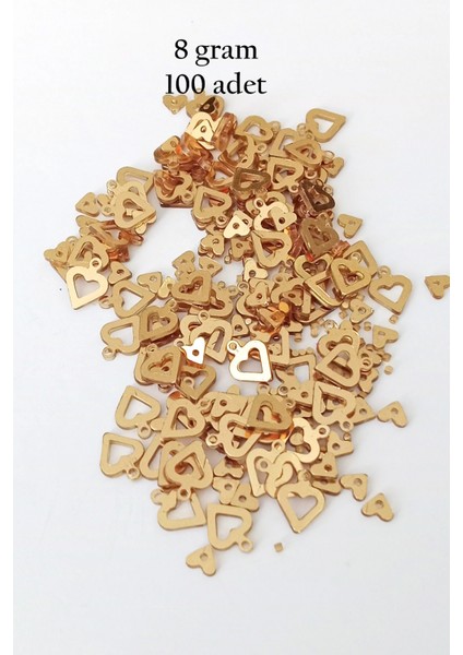 Oya Abiye Bileklik Kolye Pleksi Metalik Plastik Pul Altın Renk 8 Gram 100 Adet - BNC488