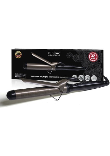 Titanyum Kaplı Profesyonel 32 mm Saç Maşası, Şık ve Güçlü Tasarım