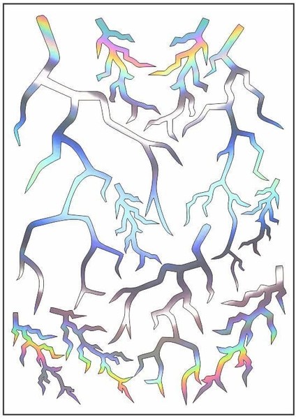 Gogo A4 Sticker Set Hologram Şimşek -128