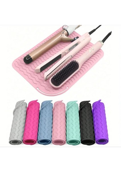 Renkli, Isıya Dayanıklı Silikon Ped, Saç Maşası ve Düzleştirici Için Kullanışlı Mat
