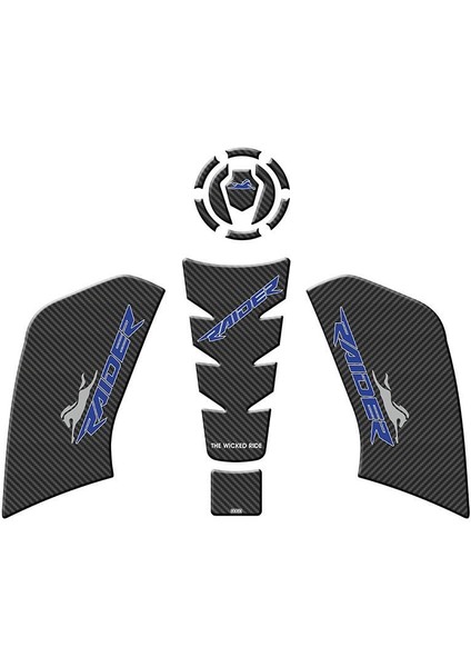 Gogo Tank Pad Set 004 Karbon Mavi - Tvs Raider 125