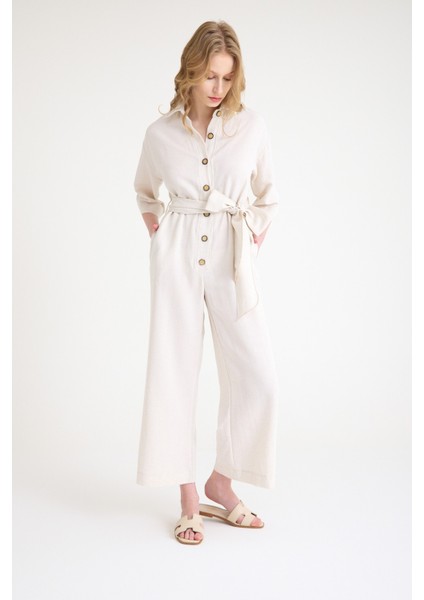 Keten Günlük Tulum Elbise