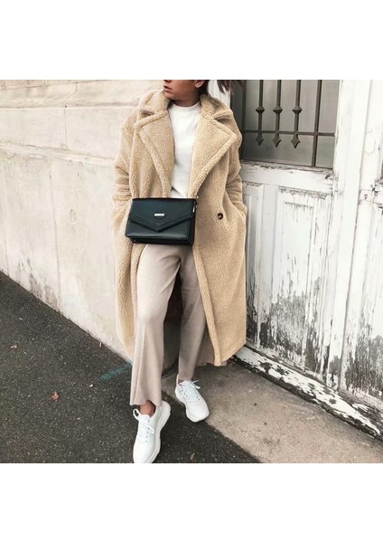 Peluş Kışlık Düğmeli Tüylü Ceket modelleri