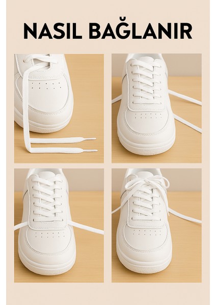 Mece Spor Ayakkabı Bağcık Elastik Beyaz Düz Spor Bağcık – Sneaker ve Günlük Ayakkabı Uyumlu 120CM fırsatları