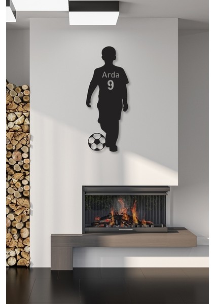 Kişiye Özel Futbolcu Duvar Dekorasyonu Hediyelik Isim ve Forma Numara Tasarımlı Metal Duvar Tablosu fiyatları