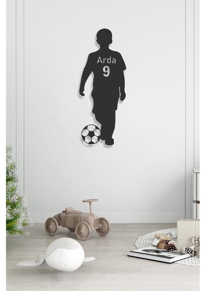 Kişiye Özel Futbolcu Duvar Dekorasyonu Hediyelik Isim ve Forma Numara Tasarımlı Metal Duvar Tablosu modelleri