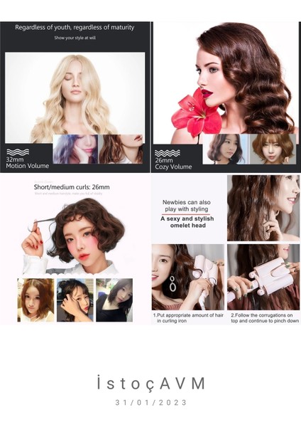 Pembe Su Dalgası Wag Saç Şekillendirici Maşa, Profesyonel, Hacim Verici, Kolay Kullanımlı