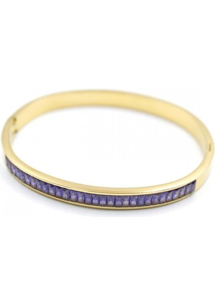 Baget Taşlı Bilezik - Mor