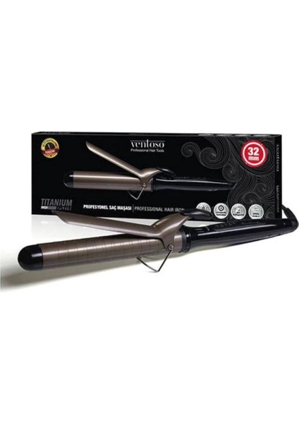 Titanyum Kaplı 32MM Saç Maşası, Siyah, Şık ve Güçlü Performans