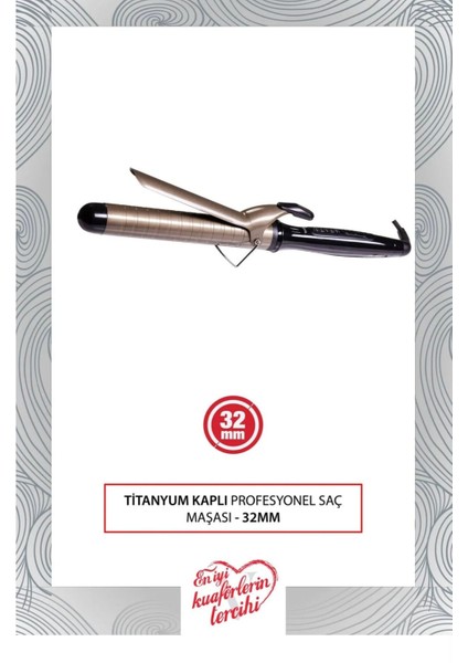 Titanyum Kaplı 32MM Saç Maşası, Siyah, Şık ve Güçlü Performans fiyatları