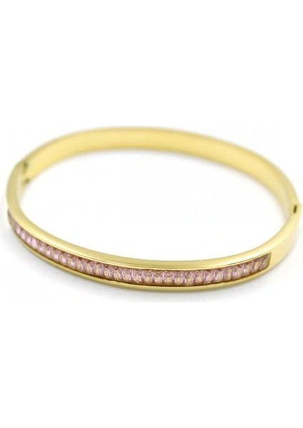 Baget Taşlı Bilezik - Pembe