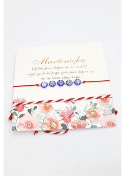 Çiçek Marteniçka Bileklik - Kırmızı fiyatları