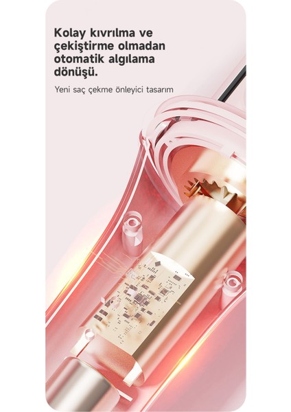 Mavi Otomatik Saç Maşası, 32MM Kalın Su Dalgası, Hızlı ve Kolay Kullanım