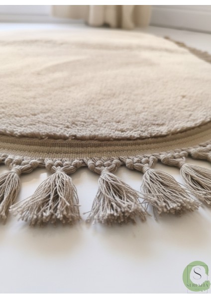 Post/peluş Yıkanabilir Kaymaz Taban Yumşacık Vizon Oval Örgü Saçaklı Modern ve Şık Salon Oturma Odası Mutfak Çocuk Odası Koridor Antre Halısı