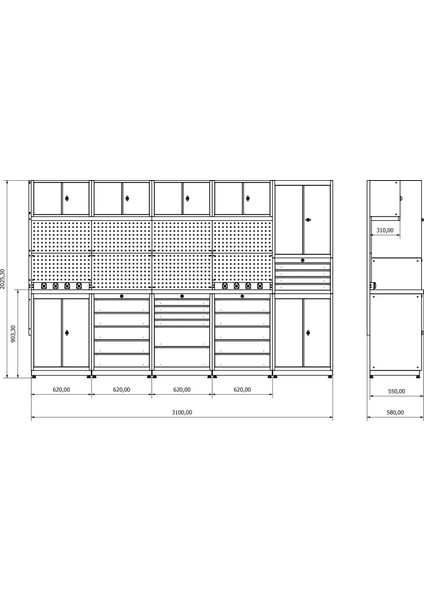 DP.35.100.25 Modüler Çalışma Tezgahı fırsatları