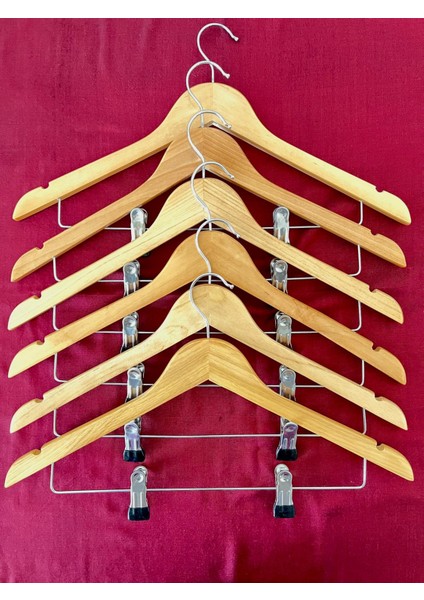 Ahşap Askı, Kıskaçlı, Takım, Ceket, Pantolon 1 Adet indirimleri