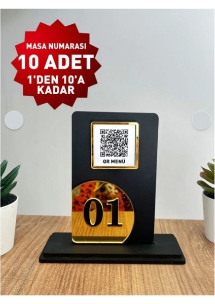 Masa Numarası Qr Kod Pencereli 1- 10 Adet -Kafe Lokanta Restoran Oteller