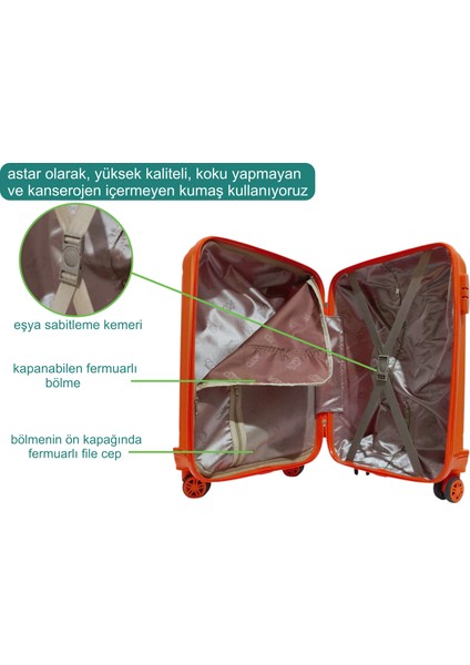 ☾ ✩ 𝐓𝐔̈𝐑𝐊 𝐘𝐈𝐋𝐃𝐈𝐙𝐈 ☾ ✩ Travel Polo Esnek Kauçuk Üstün Kaliteli Orta Boy Valiz 𝟔𝟓 𝐜𝐦