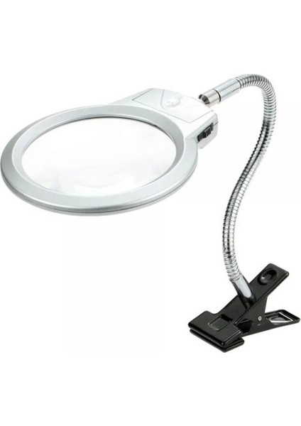 2.5X130 mm 5X24 mm LED Aydınlatmalı Büyüteç,masa Üstü Metal Hortum MANDALLIMG15124C fırsatları
