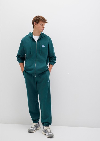 Kapüşonlu Fermuarlı Yeşil Sweatshirt 0S10372-87831 fiyatları