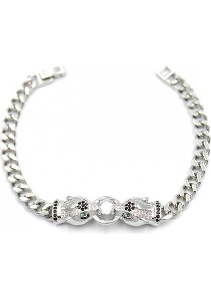 Zirkon Taşlı Leopar Bileklik - Gümüş fiyatları