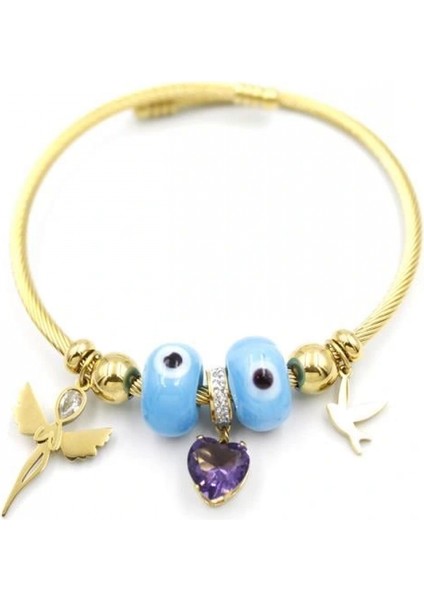 Melek Charm Bilezik - Altın