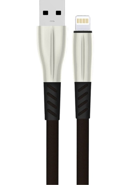 Bfs S89 Metal Uçlu Lightning Kablo iphone Uyumlu 1m 2.4A - Siyah