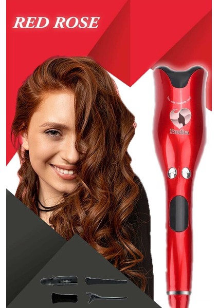 Kademeli Isı Ayarlı Kırmızı Saç Kıvırma Maşası, Şık ve Kullanışlı Tasarım indirimleri