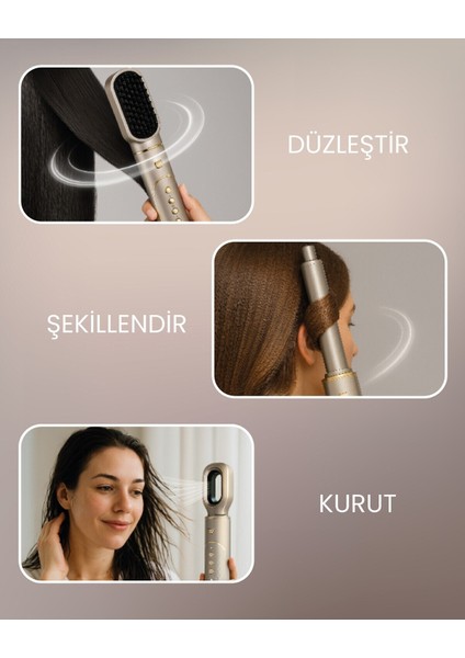 Iyonlu 8'li Saç Kurutma ve Şekillendirme Seti, Pembe fiyatları