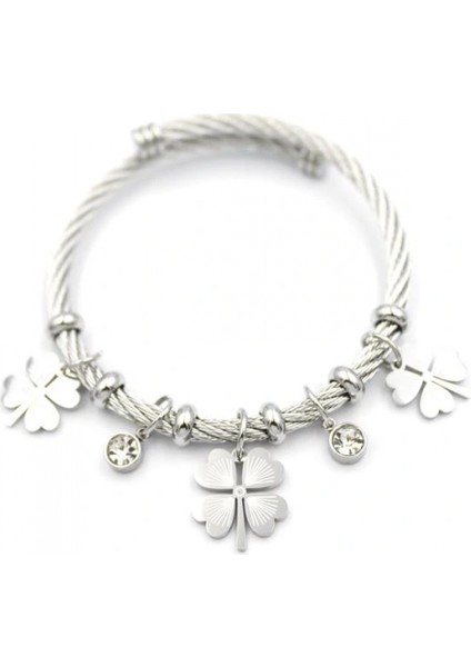 Yonca Charm Bilezik - Gümüş