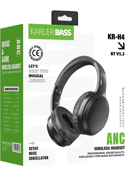 Bfs Krh4 Aktif Gürültü Engelleyici Özellikli Kafaüstü Kablosuz Bluetooth Kulaklık - Siyah modelleri